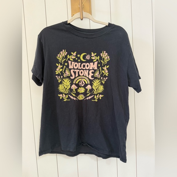 Volcom Flower T-Shirt, Black, Oversized Fit, XS - Picture 1 of 1